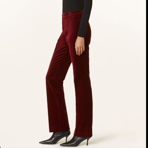 Lauren Ralph Lauren Velvet Burgundy Stretch Pants Size Large